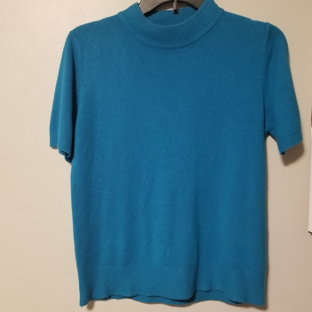 Teal Sag Harbor short-sleeved sweater